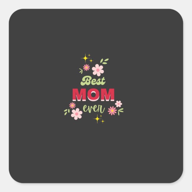 Floral design  square sticker (Front)