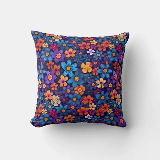 Floral Design Throw Pillow (Front)
