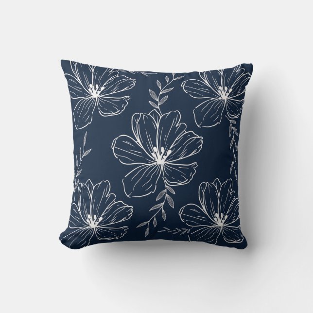 Floral Design Throw Pillow (Front)