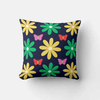 Floral Design Throw Pillow