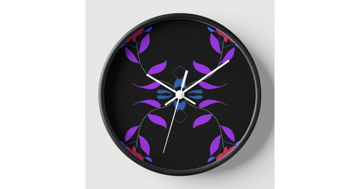 Floral Design Wall Clock Zazzle