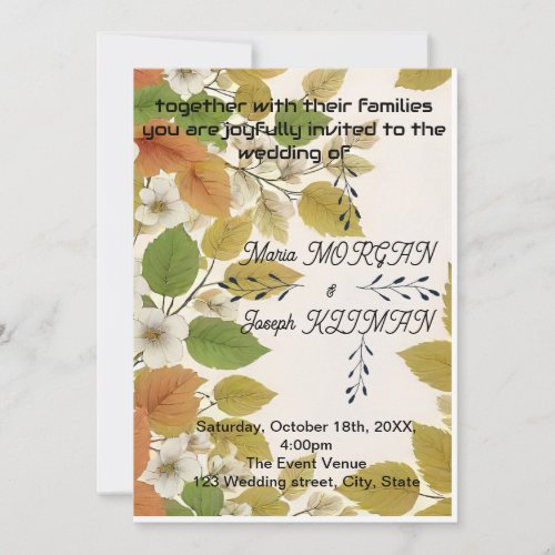 Floral design wedding Invitation