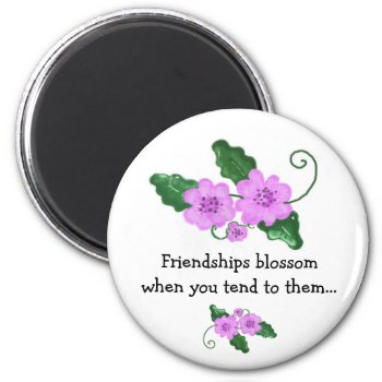Floral Design With Friendship Saying Magnet by seashell2 at Zazzle