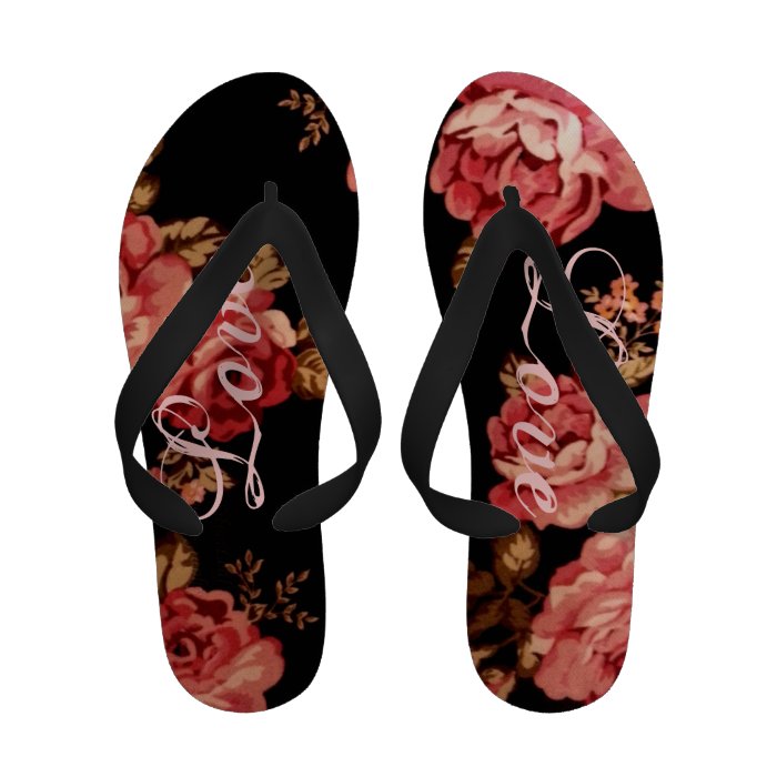 Floral Design With Love Flip Flops