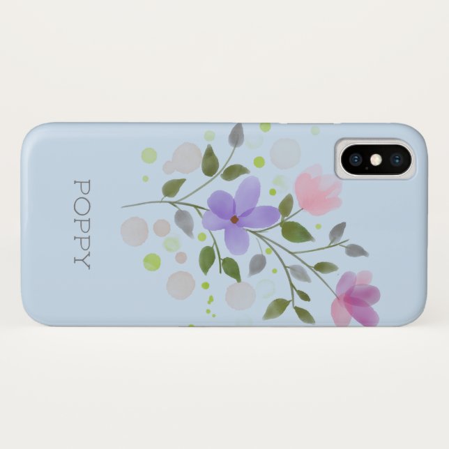 Floral Design with Name Case-Mate iPhone Case Zazzle