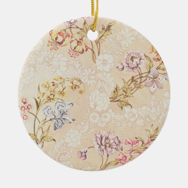 Floral design with peonies, lilies and roses for S Ceramic Ornament (Front)