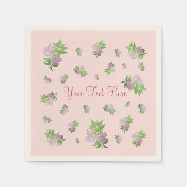 floral design with small pretty pink flowers napkins (Front)
