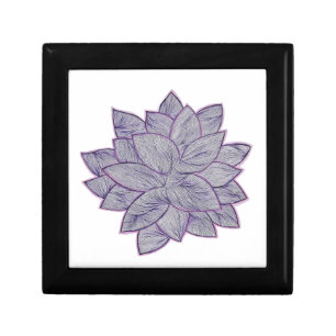 Floral Design Wooden Jewelry Keepsake Box