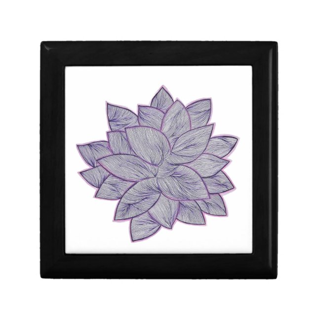 Floral Design Wooden Jewelry Keepsake Box (Front)