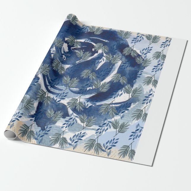 Floral design wrapping paper (Unrolled)