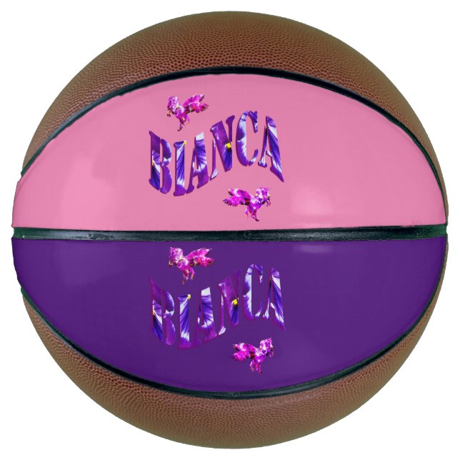 Floral Designed Bianca Name, Basketball (Front)