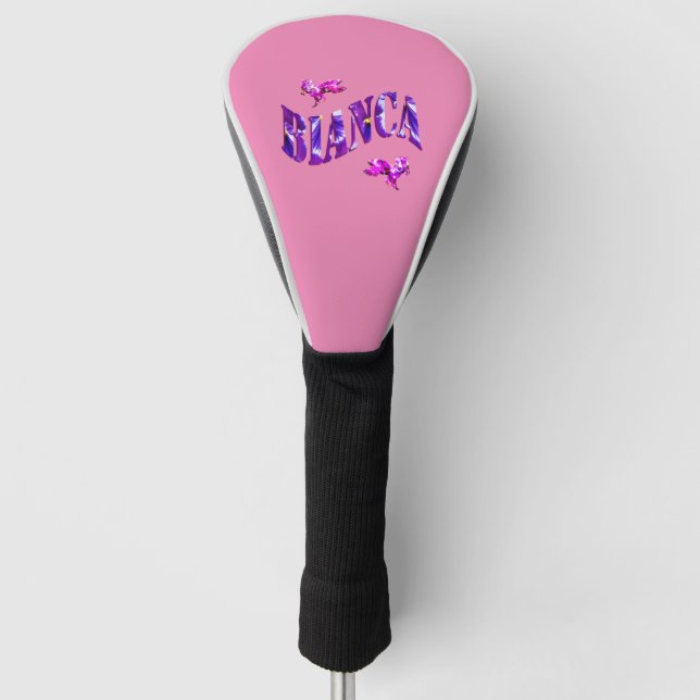 Floral Designed Bianca Name, Golf Club Cover (Front)