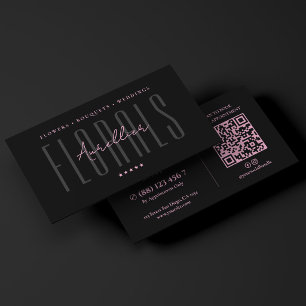 Floral Designer Aesthetic Pink Black Florist Business Card