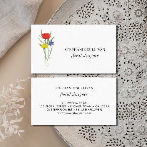 Floral Designer Wildflower Business Card