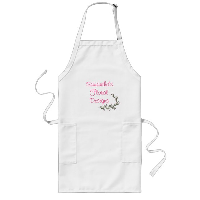 "_____ Floral Designs" - A Vine Of Pink Roses Long Apron (Front)