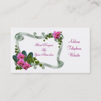 Floral Designs Business Card Orchids And Ivy by Irisangel at Zazzle