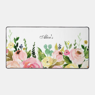 Floral desk mat