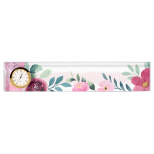 Floral Desk Name Plate