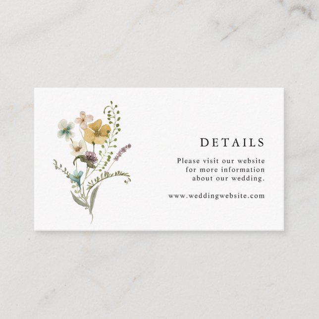 Floral Details Enclosure Card (Front)