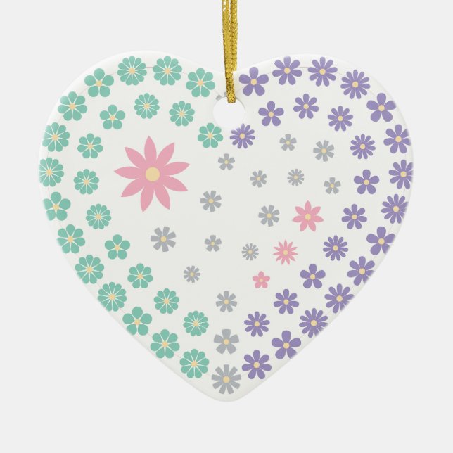 Floral Devotion Ceramic Ornament (Front)