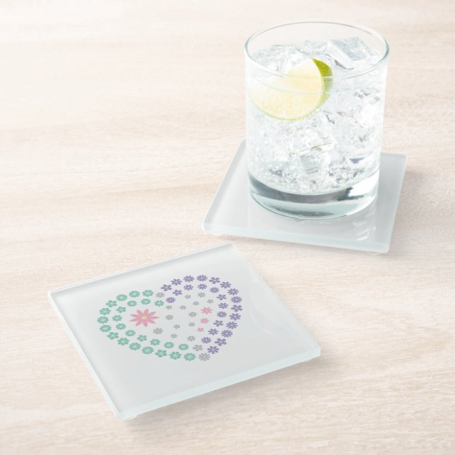 Floral Devotion Glass Coaster (Angled)