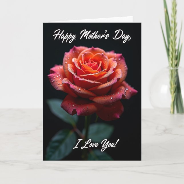 Floral Dewdrop Mothers Day Card (Front)