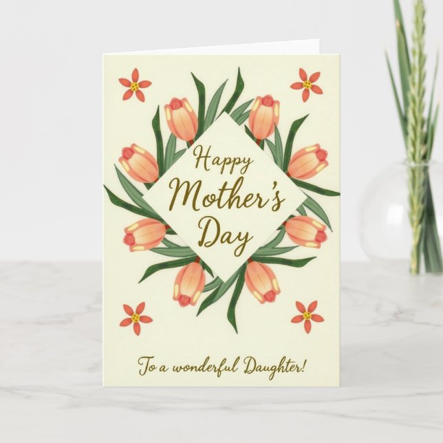 Floral Diamond Mothers Day Card (Front)