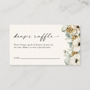 Floral Diaper Raffle Baby Shower Enclosure Card