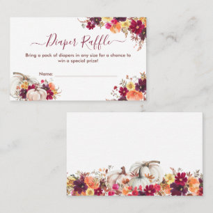 Floral Diaper Raffle Baby Shower Enclosure Card