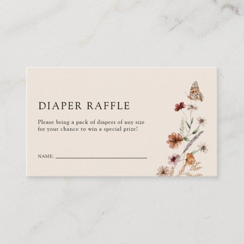 Floral Diaper Raffle Enclosure Card