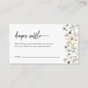 Floral Diaper Raffle Enclosure Card