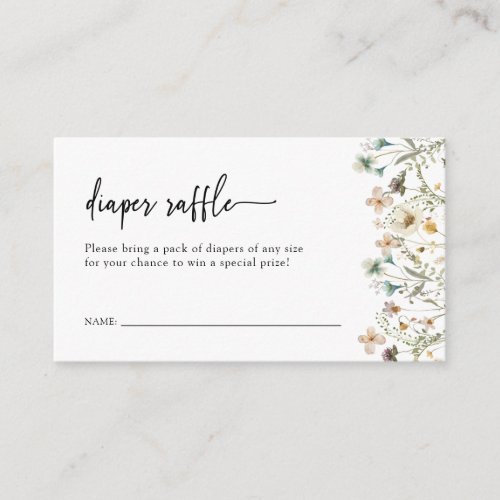 Floral Diaper Raffle Enclosure Card