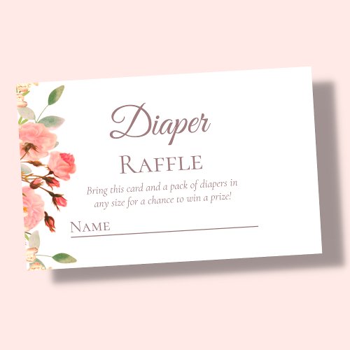 Floral  Diaper Raffle  Enclosure Card