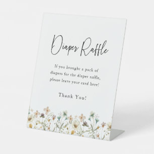 Floral Diaper Raffle Pedestal Sign
