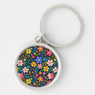 Floral Digital Painting Flowers Pattern-38875 Keychain
