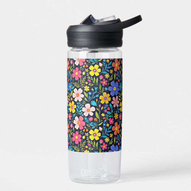 Floral Digital Painting Flowers Pattern-38875 Water Bottle (Left)