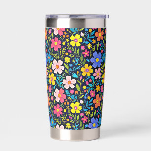 Floral Digital Painting Flowers Pattern Insulated Tumbler