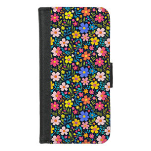 Floral Digital Painting Flowers Pattern iPhone 8/7 Wallet Case