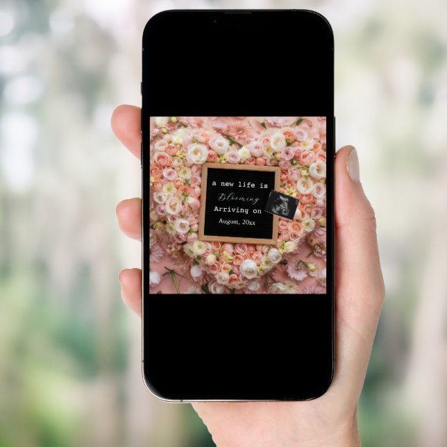 Floral digital pregnancy announcement  (Front Digital)
