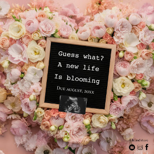 Floral digital pregnancy announcement