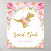 Dinosaur Love Wedding Guest Book Custom Wooden Guest Book 