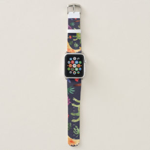 Floral Dinosaurs: Watercolor Fabric Design Apple Watch Band