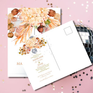 Floral Disco Ball Wedding Rehearsal Invitation Postcard