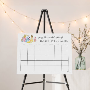Floral Disney Princess   Guess the Due Date Foam Board