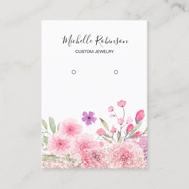 Floral display in pastel colors business card (Front)