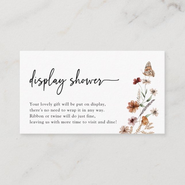 Floral Display Shower Enclosure Card (Front)