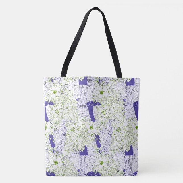 Floral Disruption – Artistic Botanical Tote (Front)