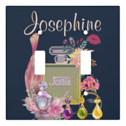 Floral Diva Custom Name Perfume Bottles Light Switch Cover