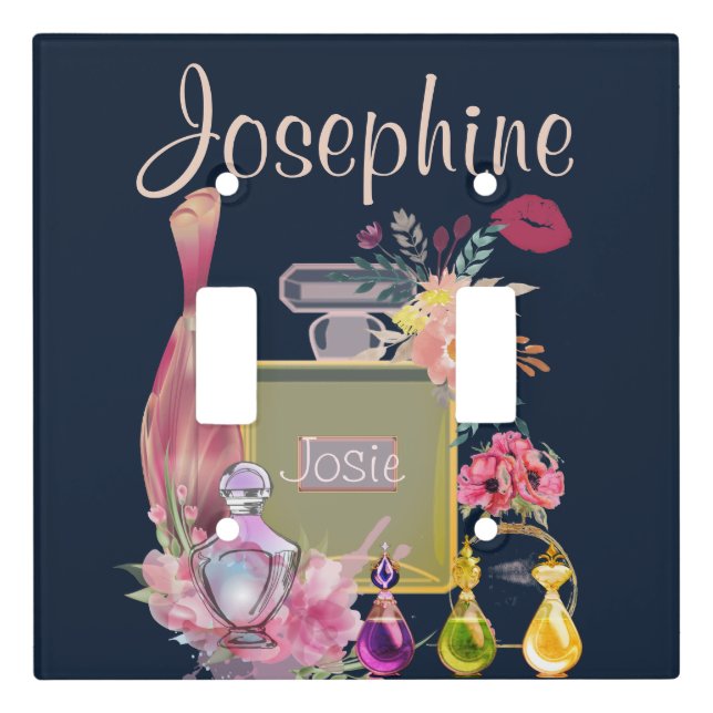 Floral Diva Custom Name Perfume Bottles  Light Switch Cover (Front)