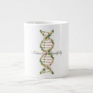 Floral DNA Helix Watercolor Art Giant Coffee Mug